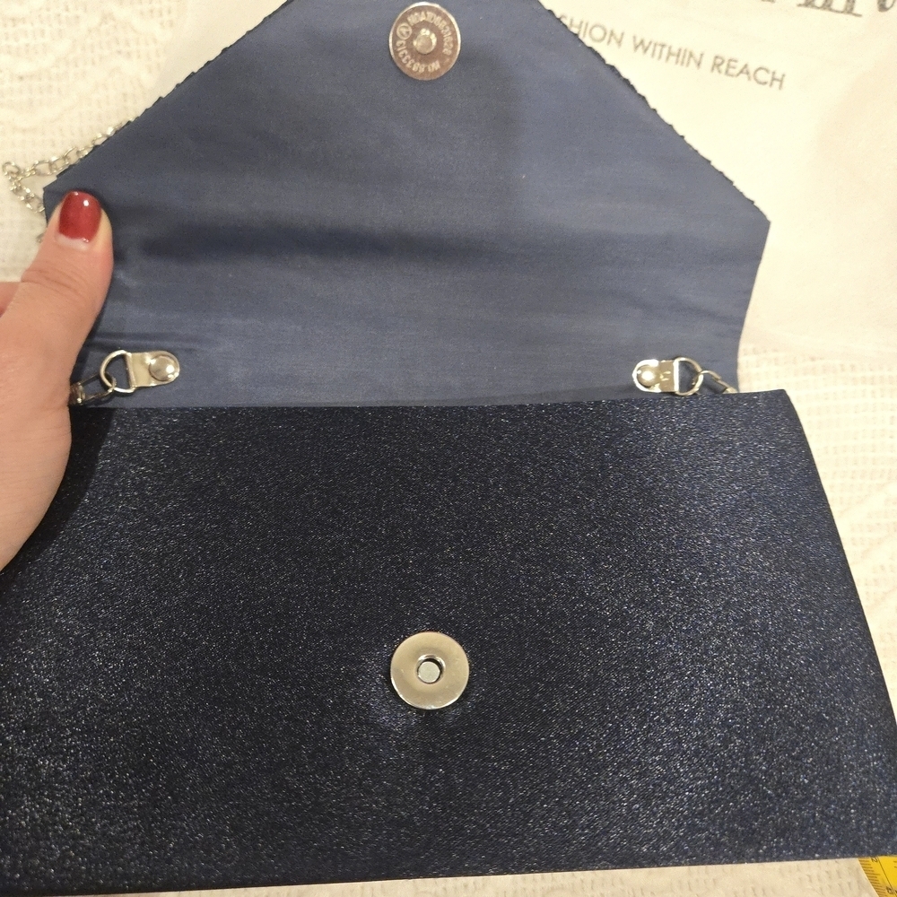 Blue Studded Women's Evening Bag NWOT - Picture 15 of 16